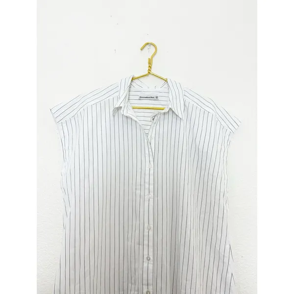 NWT Abercrombie & Fitch Button-Through Midi Shirt Dress Size XL Petite White - Image 5