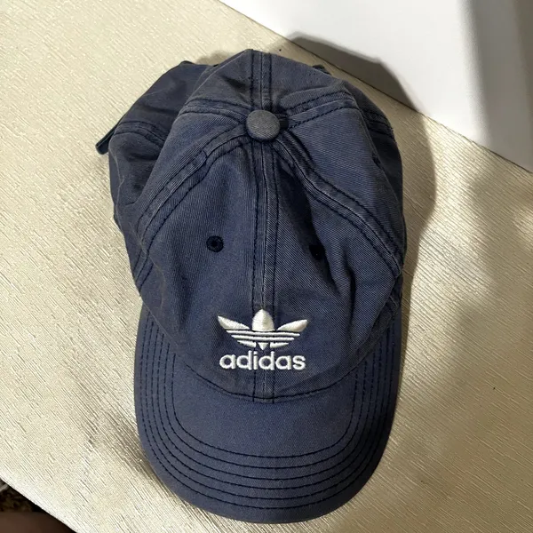 Adidas Originals Blue Baseball Cap‎ Hat trefoil cotton adjustable adult O/S - Image 3