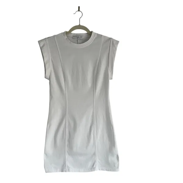 NONchalant Becca mini Dress White Siz eSmall Minimalist cotton cap sleeve - Image 2