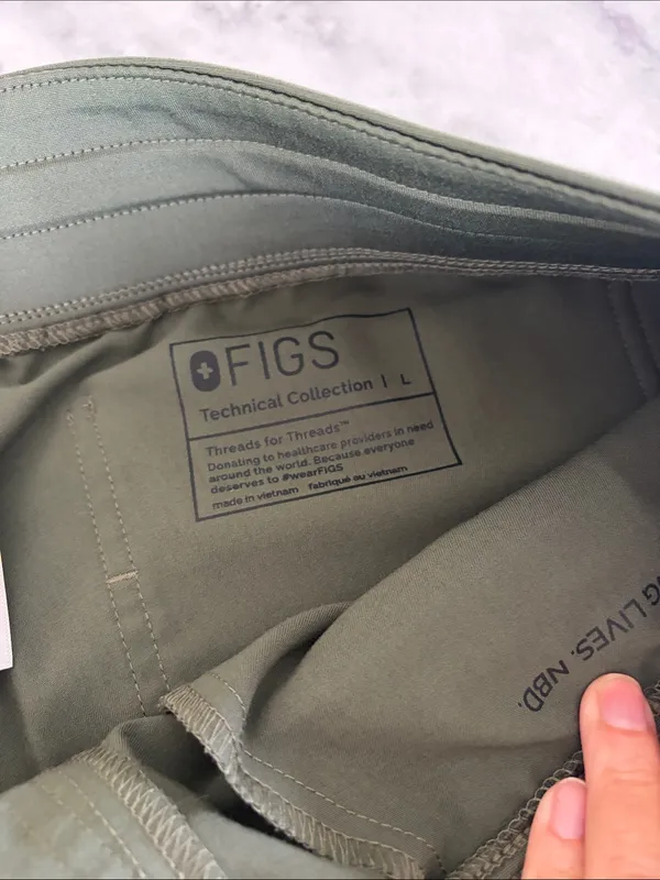 Figs Olive Green Jogger Pants with Orange Drawstring - Image 4