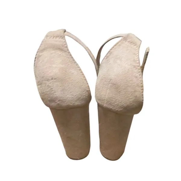 Lulus Taylor‎ Blush Suede Ankle Strap Block Heels Sandals Pink Size 6.5 - Image 3