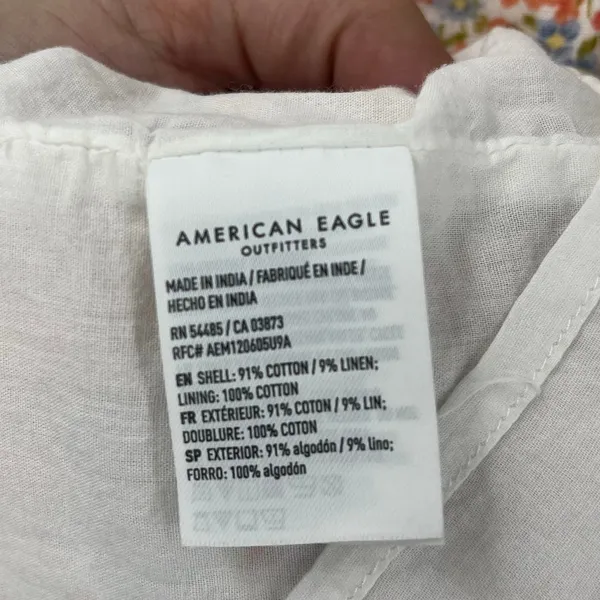 American Eagle Y2K Linen Blend Cottagecore Floral Sundress Medium Boho Coquette - Image 12
