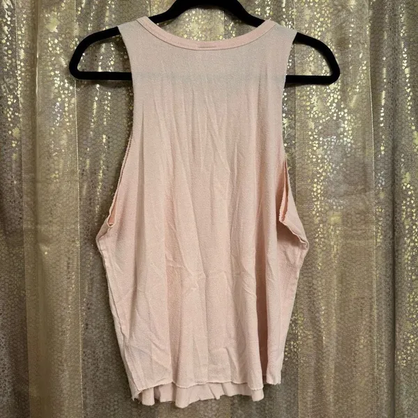 Free People We The Free Light Pink Stretchy Cozy Stretchy Rayon Tank Top Small - Image 2