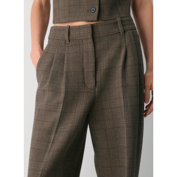 Aritzia Wilfred brown plaid slacks trousers women's‎ size 0 modern trendy - Image 2