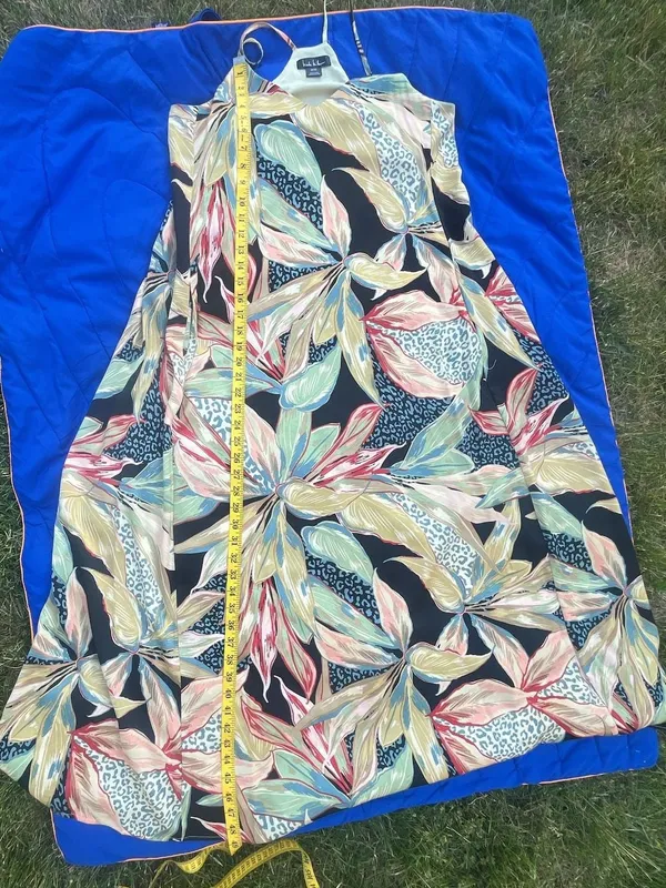 Nicole Miller Tropical Floral Print Halter Maxi Dress Size M - Image 7