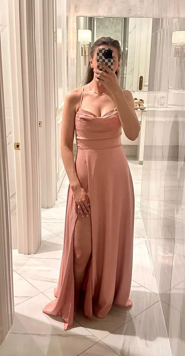 Lulus So Loving Pink Satin Pleated Lace-Up Back - Image 2