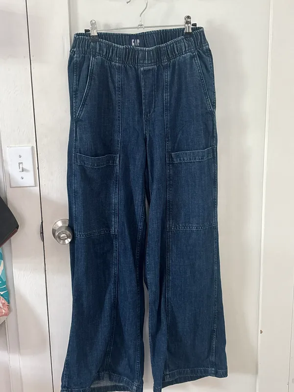 Dark Wash Denim Cargos - Image 5