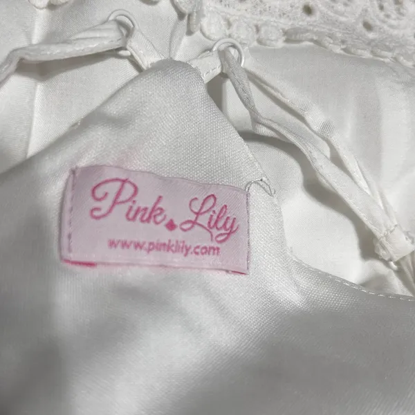 Pink Lily‎ Boho Cottage Maxi Dress M White Lace Waist Fairy Ethereal Festival - Image 9