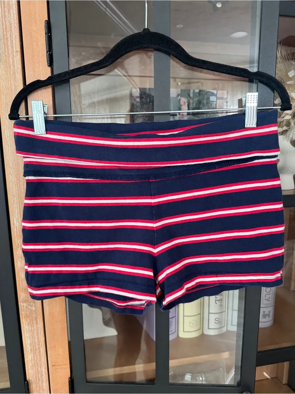 Wild Fable foldover shorts waist low rise striped navy red white parke - Image 2