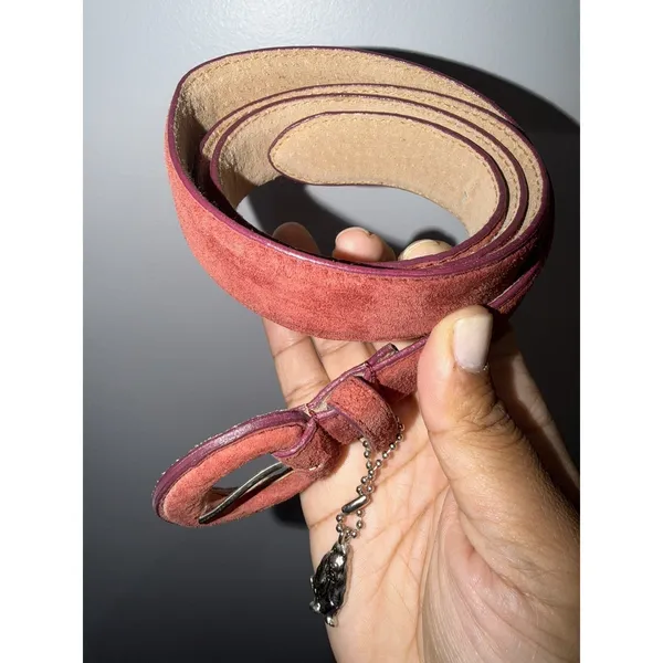 Hush Puppies Red Genuine Leather Belt - Dog Charm -‎ Women's Size XL - Image 4