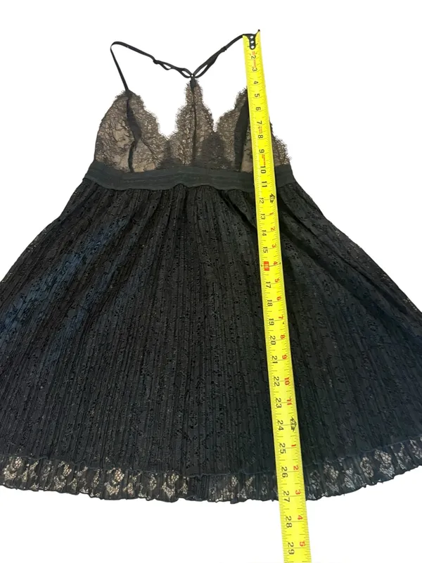 Victorias Secret Black Lace Floral Baby Doll Lingerie Slip Dress Womens Med NWOT - Image 6