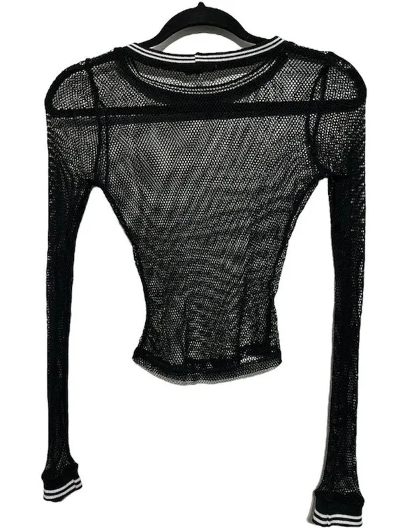 Charlotte Russe long sleeve fishnet top - Image 3