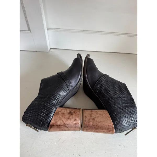 A.S.98 black marbled block heel peep toe ankle booties‎ size 40 (US 9-9.5) - Image 7