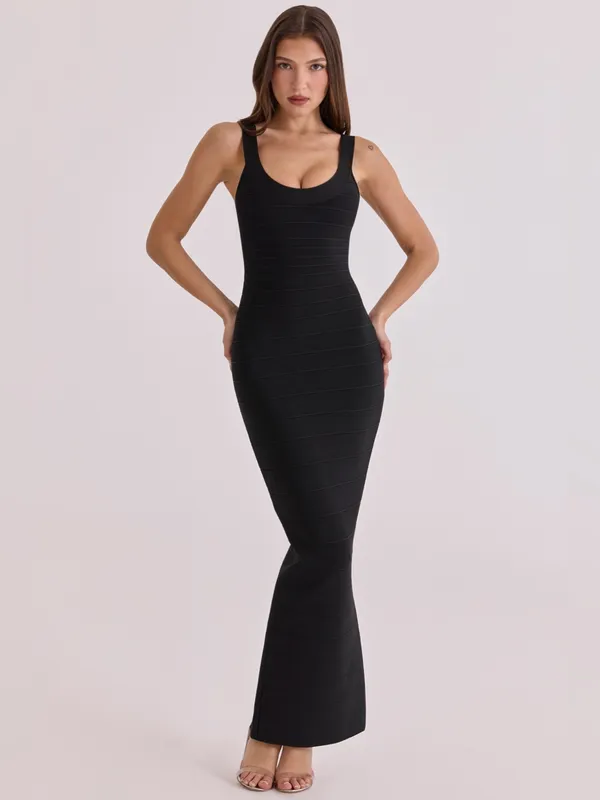 House of CB Black THE OG Black Bandage Maxi Dress size Large - Image 3