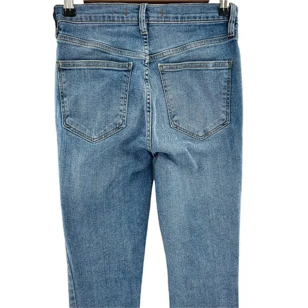 Free People Distressed Light Wash High Rise Stretch Skinny Jeans 26 S Short - Image 9