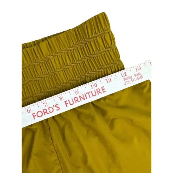 Nike One‎ Women's Small Mustard Yellow Dri-Fit Ultra High Waisted 3" Shorts - Image 6