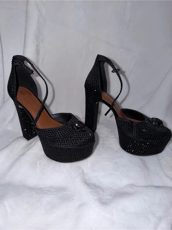 Kurt Geiger Black Crystal-Embellished Platform Slingbacks - Image 2