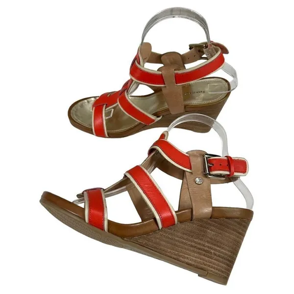 Tommy Hilfiger Women’s Leather Gladiator Wedge Sandals - Image 2