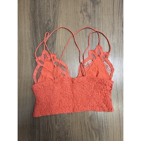 Free People FP One Adella Bralette Orange Lace Bra Fairy Bohemian Festival Boho - Image 2