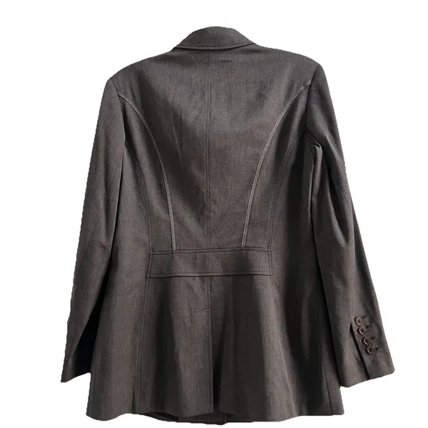 Bianca Grey Blazer Trench Coat Size 8 European Fashion - Image 6