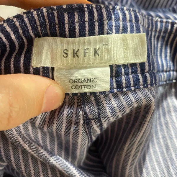 SKFK Mariartze Cropped Culottes Pants Womens Sz 6 8 Organic Cotton Striped - Image 5