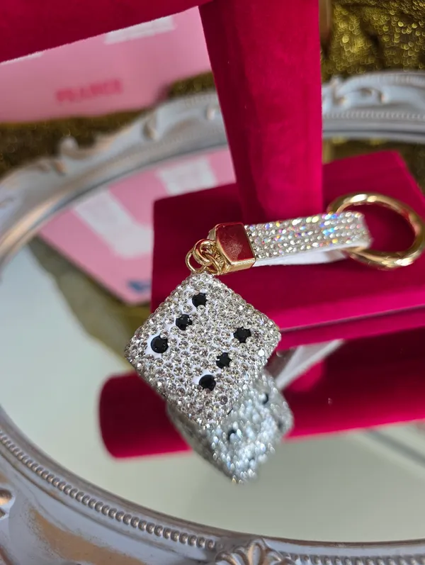 Bling Dice Keychain Bagcharm Silver - Image 6
