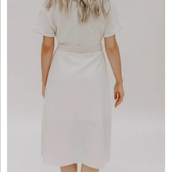 ✨HP✨Bridget Belted Dress✨ White Size L - Image 9