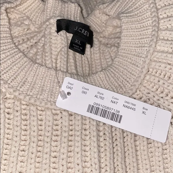 Ribbed crewneck sweater ivory‎ XL - Image 5