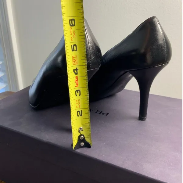 Prada Capretto Pretty Nero Authentic‎ Black Peep Toe Pumps size 37.5 - Image 8