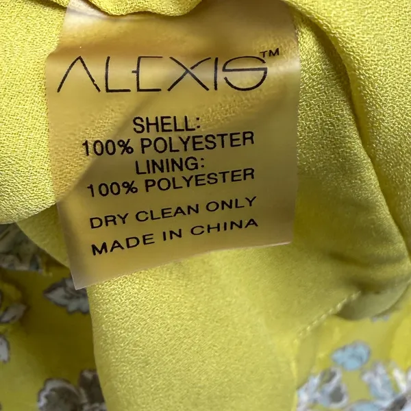 ALEXIS Auja Floral‎ Print Crepe Midi Dress Ruffle Sleeve Tiered Yellow XS - Image 8