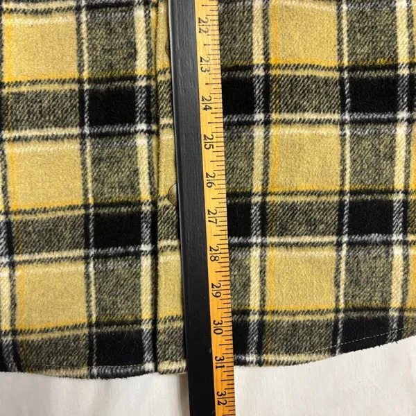 WeSC Overshirt Yellow Black Oden OG Plaid Flannel Mens S Womens M‎ Street Grunge - Image 9
