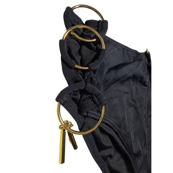 Victorias Secret High-Waist Bikini Gold Ring Sides L EUC - Image 5