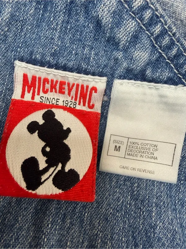 Vintage 90’s 1990’s Mickey Inc Disney Denim Short Overalls size Medium Women’s - Image 4