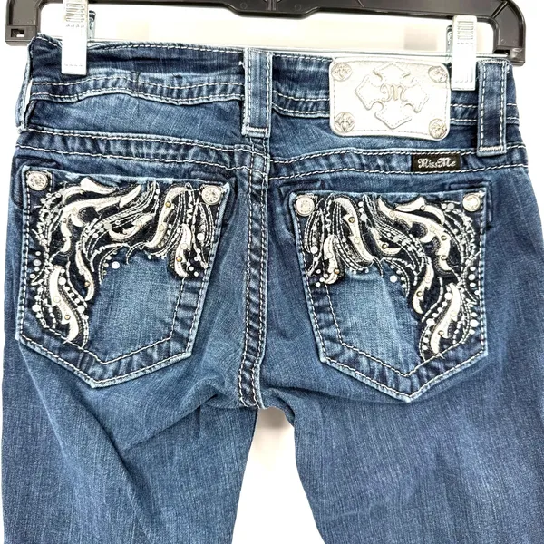 Miss Me Size 25 x 31 Blue‎ Jeans Denim Pants Signature Skinny Style Embellished - Image 4