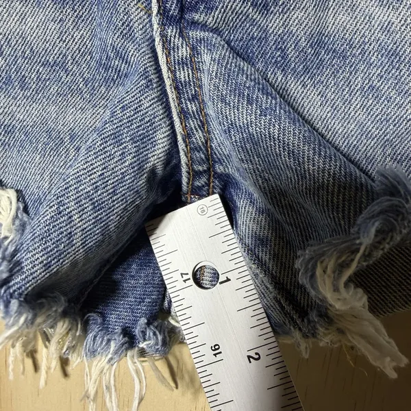 Agolde Parker Denim Shorts Womens 25 Distressed Cutoff‎ Raw Hem High Rise - Image 6