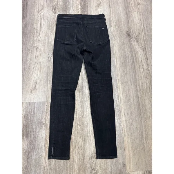 Rag‎ & Bone High Rise Ankle Skinny Jeans Black Lock Size 25 - Image 3