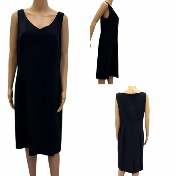 Ann Taylor Navy Blue Sleeveless Zip Back Dress Womens Plus Size 14 - Image 3