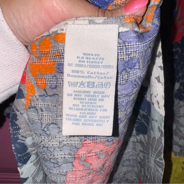 Boden Womens Multi Color Floral Cotton Shift‎ Dress US 14L Smocked Dobby - Image 6