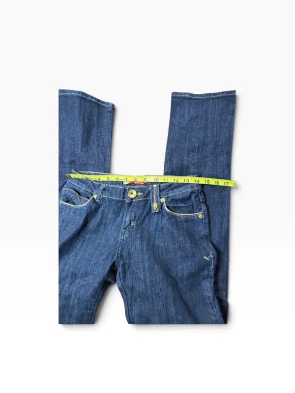 VINTAGE Y2K Apple Bottoms Dark Wash Flare Jeans Gold Hardware Size 7/8 Retro - Image 8