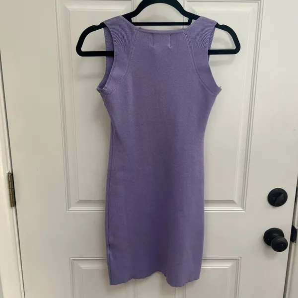 HELLO MOLLY‎ purple knit tank bodycon dress size large - Image 4