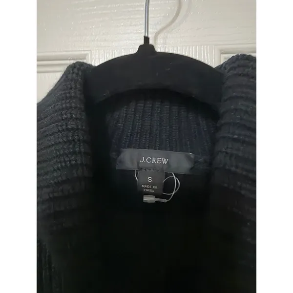 J.Crew Womens Black Cotton Cashmere Ribbed‎ Turtleneck Sweater BB427 Small - Image 4