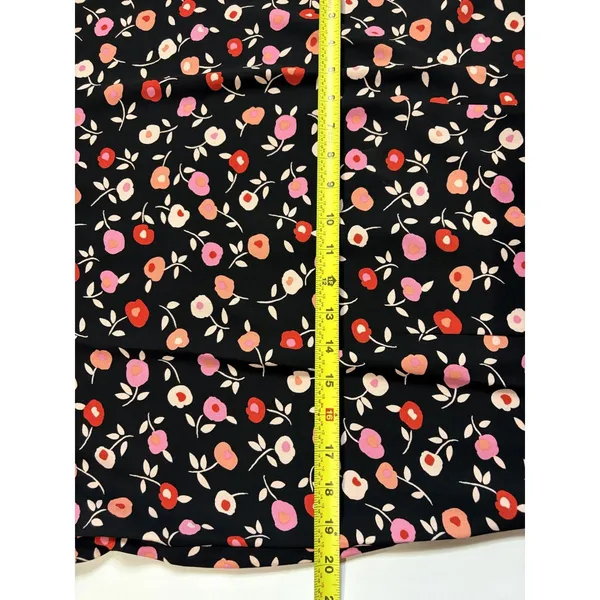 Talbots Womens Black Pink Floral Mixed Print Ruffle Hem Bell Sleeve Midi Dress 6 - Image 8