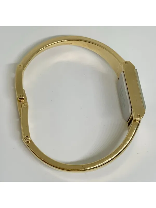 Anne Klein Diamond gold tone women watch 16mm rectangular quartz 6.5” running - Image 9