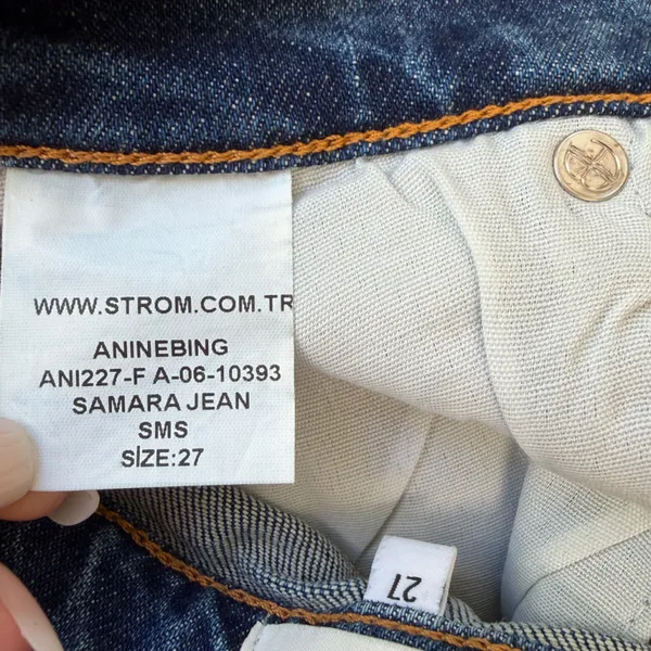ANINE BING *Sample* Samara Denim Baltic Blue Jean Size 27 - Image 10