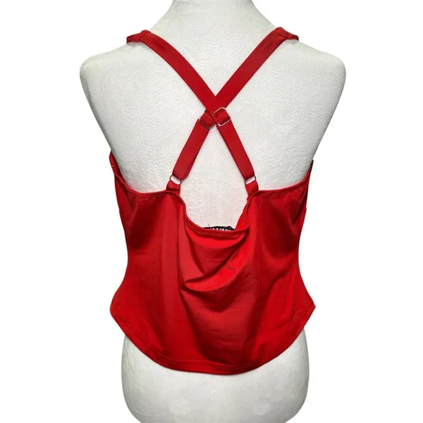 Princess Polly NWT Red Wandella Spaghetti Strap Adjustable Crop Tank Top 12‎ - Image 3