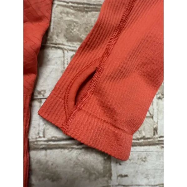 Athleta Hoodie Size M Pullover Long Sleeve‎ Orange Running Stretch Tracker - Image 5