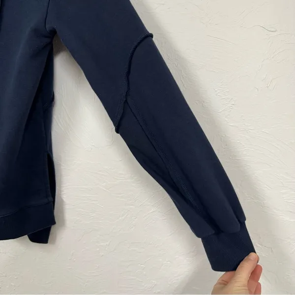 Sweaty Betty Navy Blue Oversized Hoodie Sweatshirt Women’s 8 Exposed Seams - Image 8