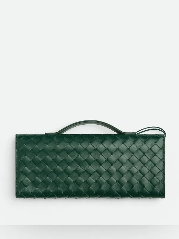 Green Woven Evening Clutch Crossbody Bag - Image 2