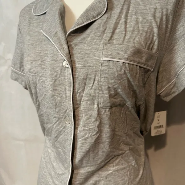 LOFT Gray Short Sleeve Pajama Top - Image 4