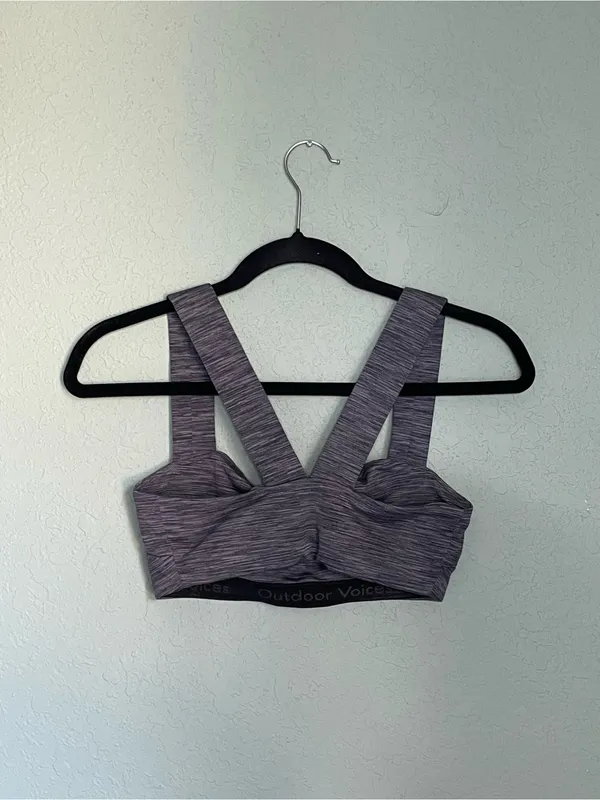 Outdoor Voices Freeform Sports Workout Bra Size XS Heathered Gray Unlined - Image 5